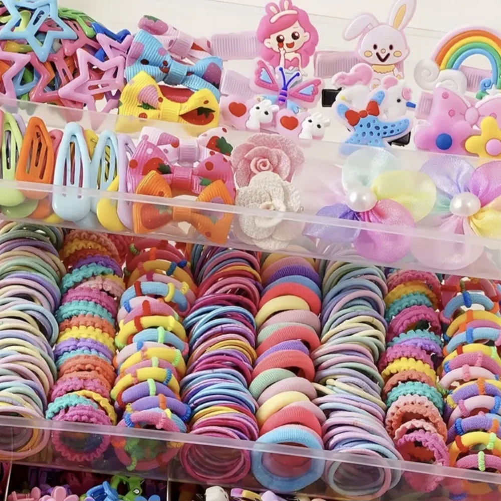 ๐๐618 Piece Colorful Kids Hair Accessories Set - Picture 3 of 10